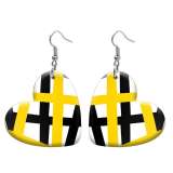 10 styles love resin Yellow pattern stainless steel Painted Heart earrings