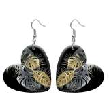 10 styles love resin Dragonfly Flower pattern stainless steel Painted Heart earrings