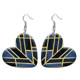 10 styles love resin Blue Pretty  pattern stainless steel Painted Heart earrings