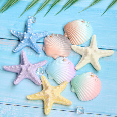 Starfish Gradient Shell Resin Ocean Series DIY 20mm snap button charms