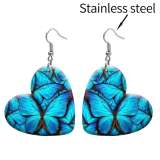 10 styles love resin Dragonfly Flower pattern stainless steel Painted Heart earrings