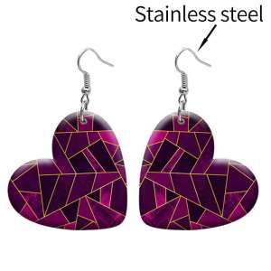 10 styles love resin Pretty pattern stainless steel Painted Heart earrings