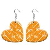 10 styles love resin Pretty Orange pattern stainless steel Painted Heart earrings