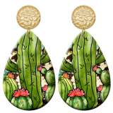 20 styles cactus Tiger horse  Acrylic Painted stainless steel Water drop earrings