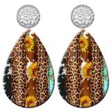 20 styles Western cowboy sunflower leopard print  Acrylic Painted stainless steel Water drop earrings