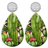 20 styles cactus Tiger horse  Acrylic Painted stainless steel Water drop earrings