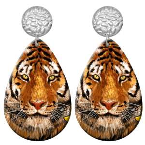 20 styles cactus Tiger horse  Acrylic Painted stainless steel Water drop earrings