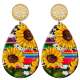 20 styles sunflower Flower pattern  Acrylic Painted stainless steel Water drop earrings