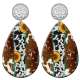 20 styles Western cowboy sunflower leopard print  Acrylic Painted stainless steel Water drop earrings