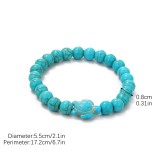 Natural stone turquoise elastic bracelet