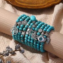 Natural stone turquoise elastic bracelet