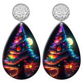 20 styles Deer Butterfly Elephant bird  Christmas pattern Acrylic Painted stainless steel Water drop earrings