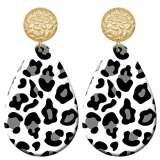 20 styles Cow leopard print skull  pattern  Acrylic Painted stainless steel Water drop earrings