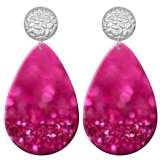 20 styles Pretty Flower pattern  Acrylic Painted stainless steel Water drop earrings