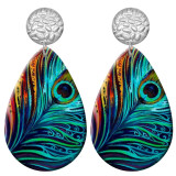 20 styles peacock Pretty  pattern  Acrylic Painted stainless steel Water drop earrings