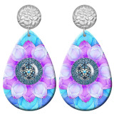 20 styles Pretty Flower pattern  Acrylic Painted stainless steel Water drop earrings