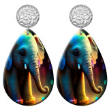 20 styles Deer Butterfly Elephant bird  Christmas pattern Acrylic Painted stainless steel Water drop earrings