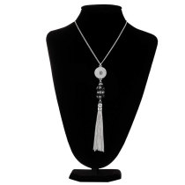 45+5cm crystal bead tassel necklace fit  20MM Snaps button jewelry wholesale