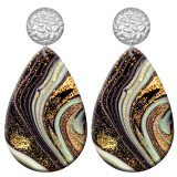 20 styles marble pattern Acrylic Painted stainless steel Water drop earrings