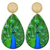 20 styles peacock  Butterfly  pattern  Acrylic Painted stainless steel Water drop earrings