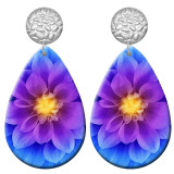 20 styles Flower pineapple Leaf pattern  Acrylic Painted stainless steel Water drop earrings