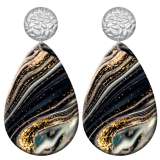 20 styles marble pattern Acrylic Painted stainless steel Water drop earrings