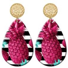 20 styles Flower pineapple Leaf pattern  Acrylic Painted stainless steel Water drop earrings