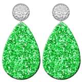 20 styles Bright powder pattern  Acrylic Painted stainless steel Water drop earrings