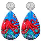 20 styles Cartoon seahorse  pattern  Acrylic Painted stainless steel Water drop earrings
