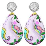 20 styles Cat unicorn  Acrylic Painted stainless steel Water drop earrings