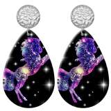 20 styles Cat unicorn  Acrylic Painted stainless steel Water drop earrings