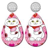 20 styles Cat unicorn  Acrylic Painted stainless steel Water drop earrings