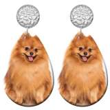 20 styles Pet cat and dog pattern  Acrylic Painted stainless steel Water drop earrings