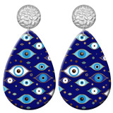 20 styles Evil eyes pattern  Acrylic Painted stainless steel Water drop earrings