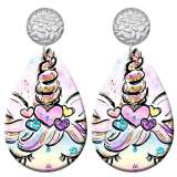 20 styles Cat unicorn  Acrylic Painted stainless steel Water drop earrings