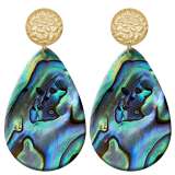 20 styles Green agate pattern Acrylic Painted stainless steel Water drop earrings