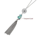 45+5cm crystal bead tassel necklace fit  20MM Snaps button jewelry wholesale