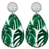 20 styles Flower pineapple Leaf pattern  Acrylic Painted stainless steel Water drop earrings