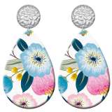 20 styles Pretty Flower pattern  Acrylic Painted stainless steel Water drop earrings