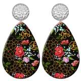 20 styles  Pretty Flower pattern  Acrylic Painted stainless steel Water drop earrings