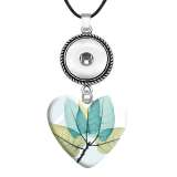 10 styles Transparent leaf pattern resin Painted Metal Pendant  20MM Snaps button jewelry wholesale