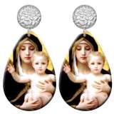 20 styles Faith Cross  Acrylic Painted stainless steel Water drop earrings