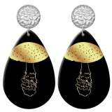 20 styles mushroom  pattern  Acrylic Painted stainless steel Water drop earrings