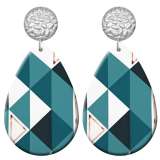20 styles Diamond pattern  Acrylic Painted stainless steel Water drop earrings