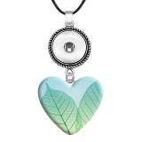 10 styles Transparent leaf pattern resin Painted Metal Pendant  20MM Snaps button jewelry wholesale