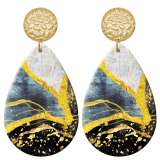 20 styles Colorful Pretty pattern  Acrylic Painted stainless steel Water drop earrings