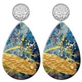 20 styles Colorful Pretty pattern  Acrylic Painted stainless steel Water drop earrings