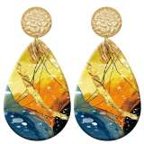 20 styles Colorful Pretty pattern  Acrylic Painted stainless steel Water drop earrings