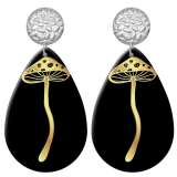 20 styles mushroom  pattern  Acrylic Painted stainless steel Water drop earrings