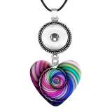 10 styles Spiral  pattern resin Painted Metal Pendant  20MM Snaps button jewelry wholesale